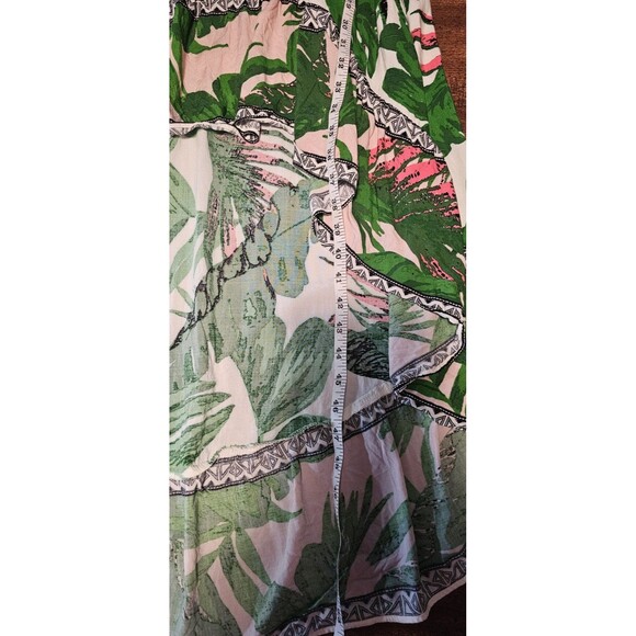 Flying Tomato Dress Tropical Print Off Shoulder Ruffle Hi-Lo Hem Midi Size Large - Picture 11 of 11